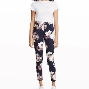 JEN7 Printed Sateen Skinny Jeans